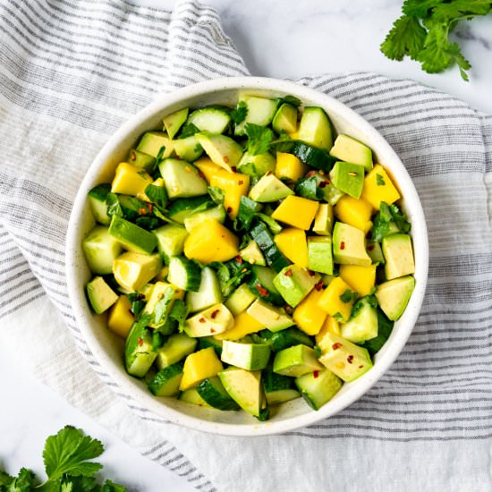 Cucumber Mango Salad with Avocado - Recipe photo by freshapron