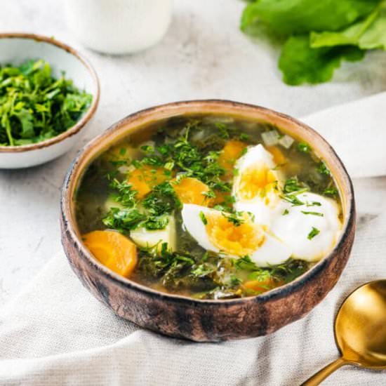 Green Herb Soup with Sorrel - Recipe photo by allweeat