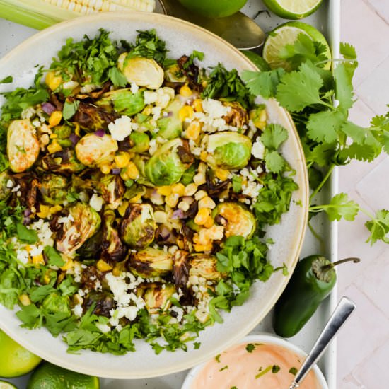 Street Corn Mexican Brussel Sprouts - Recipe photo by apaigeofpositivity