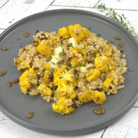 Cauliflower Couscous with Brie - Recipe photo by agourmetfoodblog