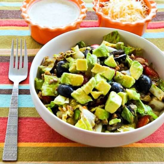 Vegetarian Taco Salad - Recipe photo by kalynskitchen