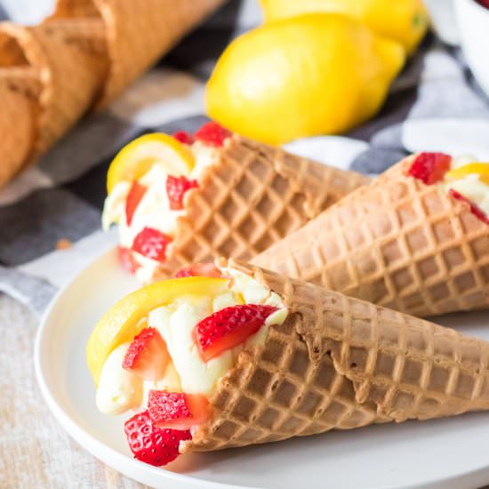 Strawberry Cheesecake Waffle Cones - Recipe photo by CallMePMc