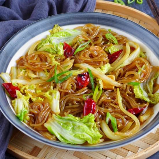 GLASS NOODLES WITH CABBAGE - Recipe photo by Red House Spice