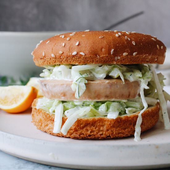 Trader Joe's Salmon Burgers - Recipe photo by thefigjar