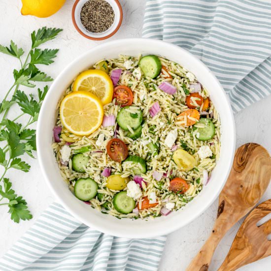 Lemon Orzo Salad - Recipe photo by Entirely Elizabeth