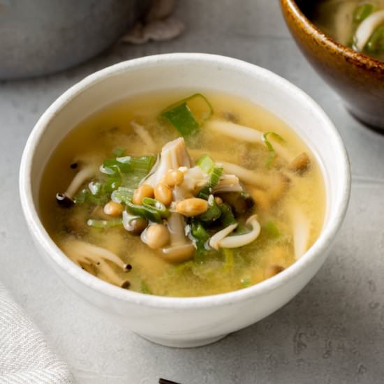 Natto Miso Soup - Recipe photo by chefjacooks