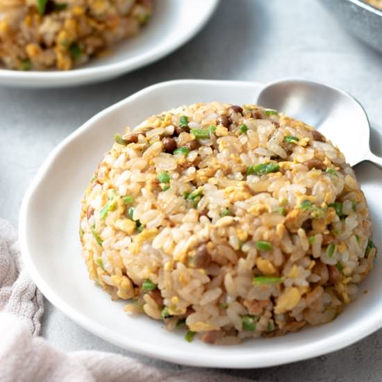 Natto Chahan (Japanese fried rice) - Recipe photo by chefjacooks
