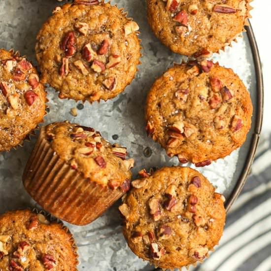 Pecan Banana Muffins - Recipe photo by suebeehomemaker