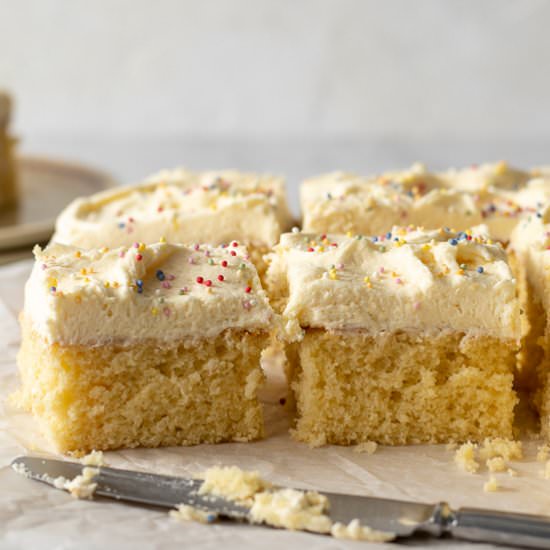Vanilla Traybake - Recipe photo by saltyginger