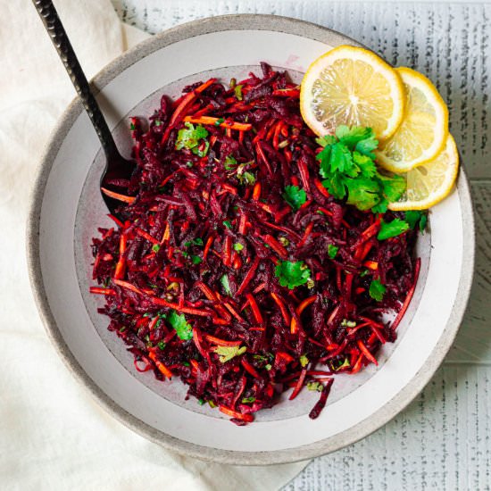 Beet and Carrot Slaw - Recipe photo by Share the Spice
