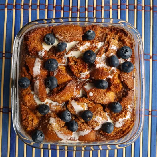 Colombian Almojábana Bread Pudding - Recipe photo by Vecina Vegetariana