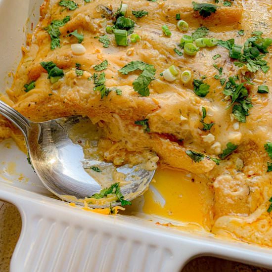 Cheesy Chipotle Chicken Enchiladas - Recipe photo by NotEntirelyAverage