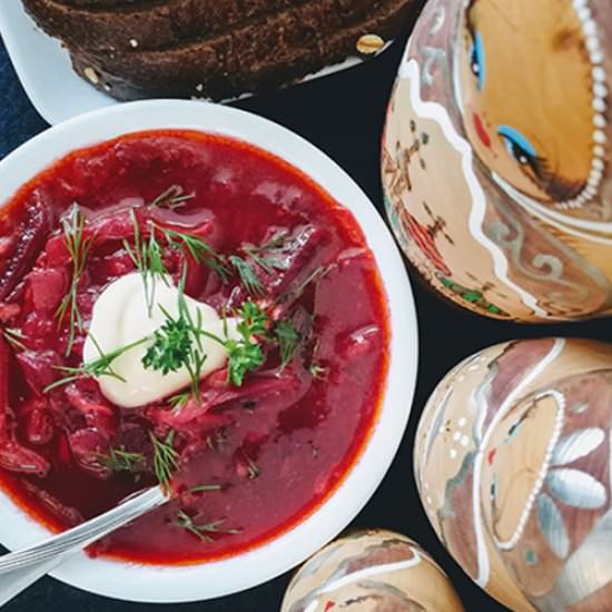 Beet and Beef Borscht Soup - Recipe photo by The Inspirational Nook