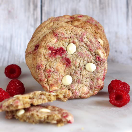 White Chocolate Raspberry Cookies - Recipe photo by glutenfreealchemist