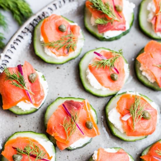 Smoked Salmon And Cucumber Canapés - Recipe photo by SoHappyYouLikedIt
