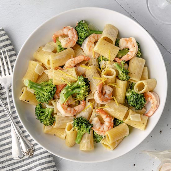 Lemon Broccoli Pasta with Shrimp - Recipe photo by balancewithjess