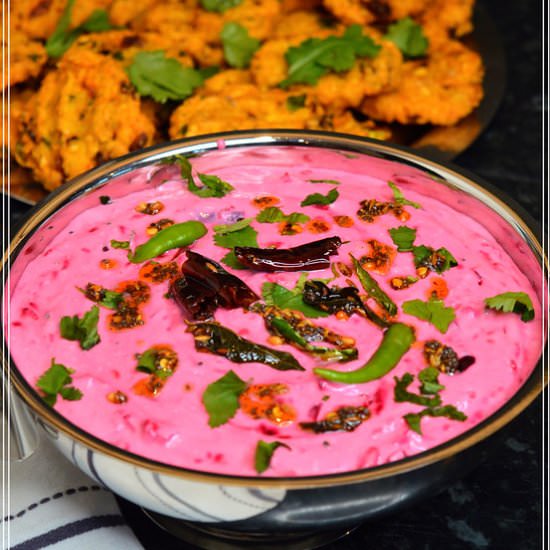 Beetroot Raita / Perugu Pachadi - Recipe photo by Vegcookbook by Praveena