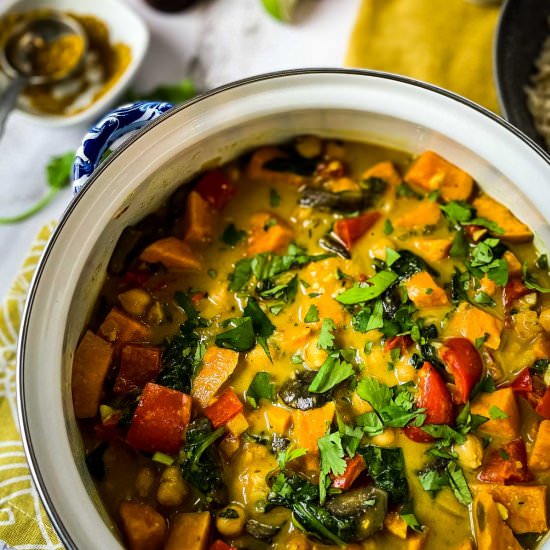 Chickpea & Vegetable Coconut Curry - Recipe photo by Sweet Simple Masala