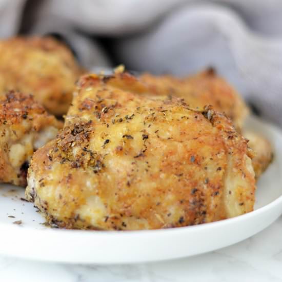 Air Fryer 'Parmesan' Chicken Thighs - Recipe photo by Lichenpaleolovingaip