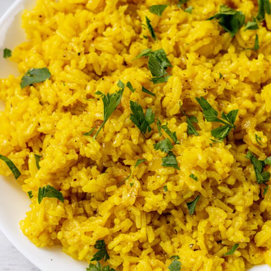Mediterranean Rice - Recipe photo by MeganVsKitchen