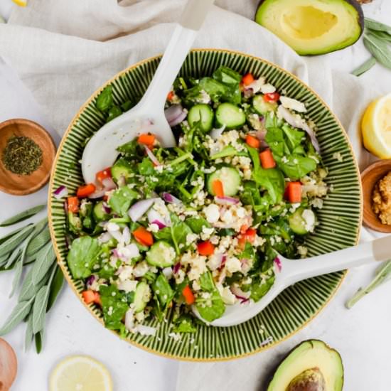 Spinach Quinoa Salad - Recipe photo by apaigeofpositivity