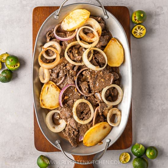 Bistek Tagalog Filipino Beef Steak - Recipe photo by Rivertenkitchen