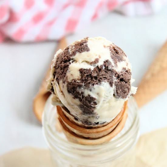 Peanut Butter & Brownie Ice Cream - Recipe photo by biggreenhouse