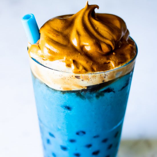 Pea Flower Bubble Milk Whipped Cafe - Recipe photo by LifesLittleSweets