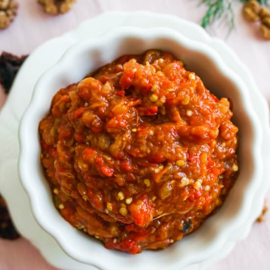ROASTED EGGPLANT PEPPER RELISH - Recipe photo by AnaDurand