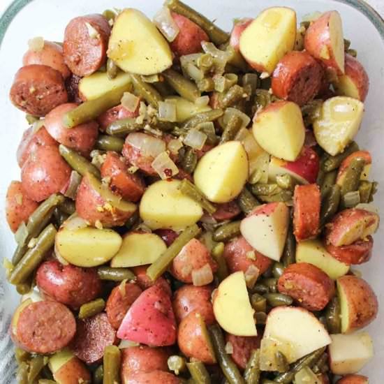 Sausage Green Bean Potato Casserole - Recipe photo by NicoleBeeyondCereal