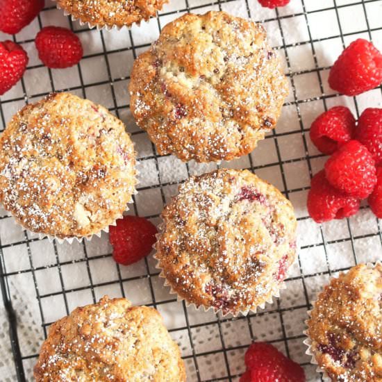 White Chocolate Raspberry Muffins - Recipe photo by adinutza
