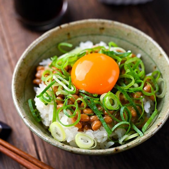 Japanese Natto Gohan - Recipe photo by Sudachi Recipes