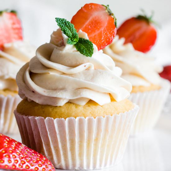 Strawberry Filled Cupcakes - Recipe photo by PastryWishes