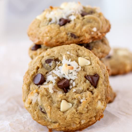 Coconut Chocolate Chip Cookies - Recipe photo by Bakes and Blunders