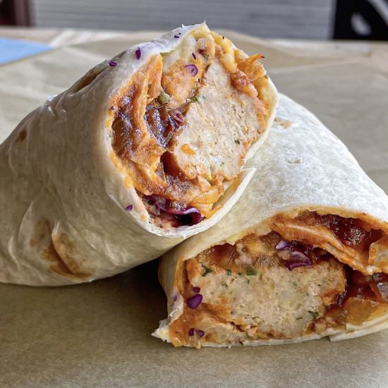 BBQ Meatball Wrap - Recipe photo by uglyducklingbakery