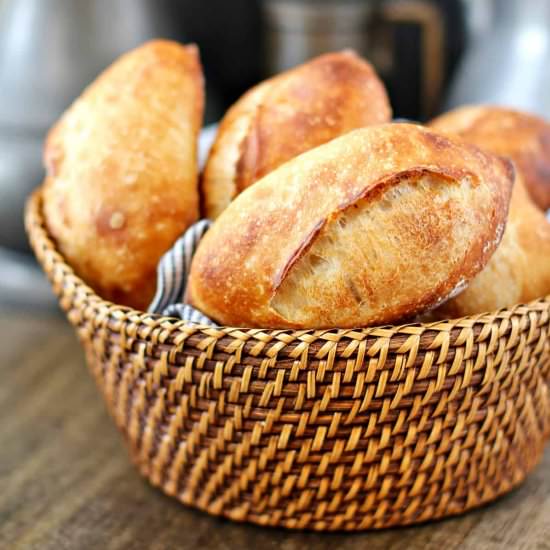 Easy No Knead German Crusty Rolls - Recipe photo by karenskitchenstories
