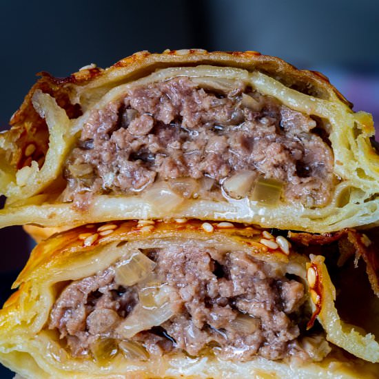 Asian ground beef pastry - Recipe photo by cookingwithlei