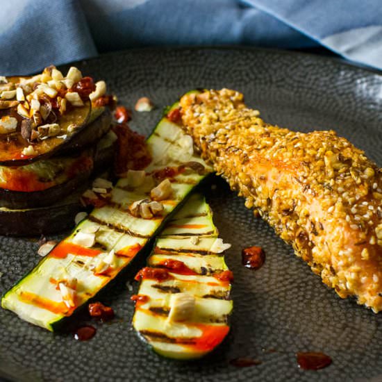 Dukkah Salmon with Mint Yoghurt - Recipe photo by somebodyfeedseb