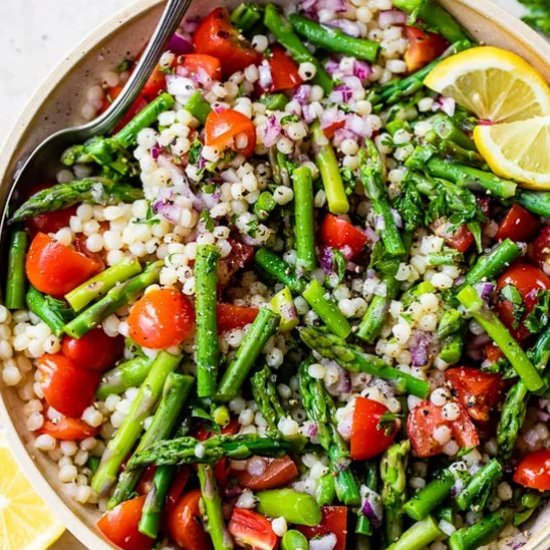 Lemon Asparagus Couscous Salad - Recipe photo by Skinnytaste