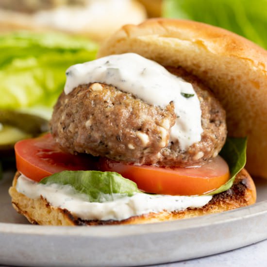 Lamb Feta & Mint Burgers - Recipe photo by effortlessfoodie
