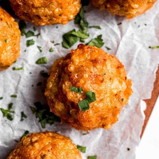 Baked Chicken Meatballs Recipe - Recipe photo by wholefully