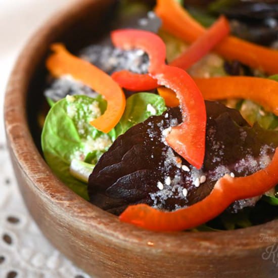Keto Parmesan Garlic Vinaigrette - Recipe photo by tarasketokitchen