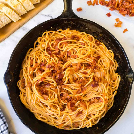 Creamy Spaghetti with Bacon - Recipe photo by getonmyplate