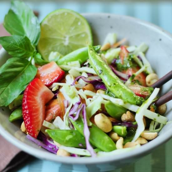 Strawberry Sugar Snap Salad - Recipe photo by the good eats co