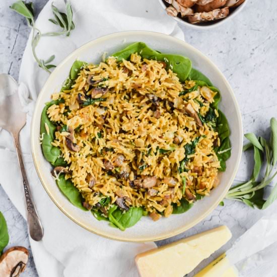 Mushroom and Spinach Rice - Recipe photo by apaigeofpositivity