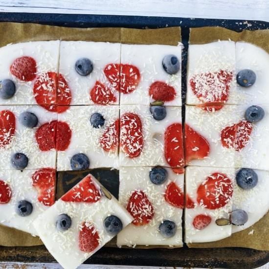 Dairy Free Frozen Yoghurt Bark - Recipe photo by The Scatty Mum