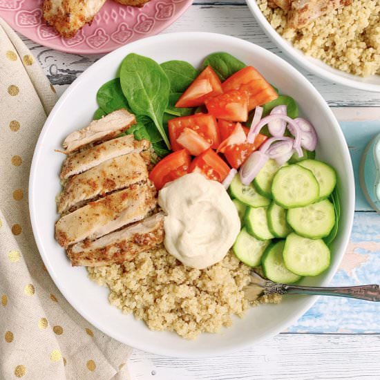 Chicken Shawarma Grain Bowls - Recipe photo by Theyummymuffin