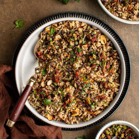 Baked jeweled wild rice - Recipe photo by cherryonmysundae