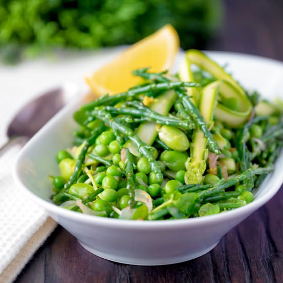 Samphire Salad with Asparagus - Recipe photo by Brian Jones