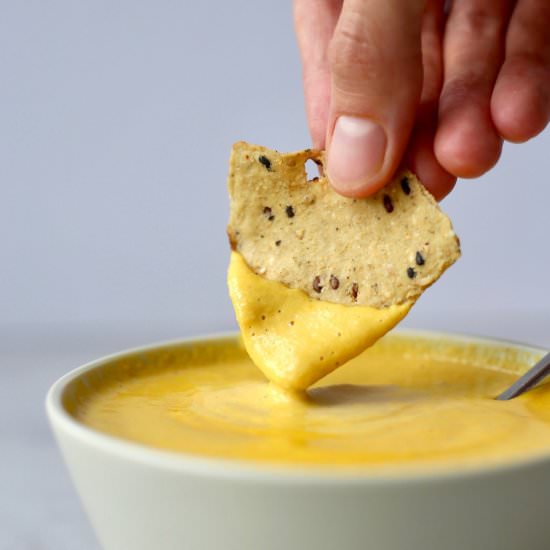 The Best Vegan Nacho Cheese Recipe - Recipe photo by theconscientiouseater